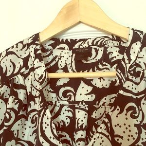 Anne Taylor three quarter length silky blouse